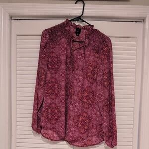 Elegant Pink Patterned Blouse